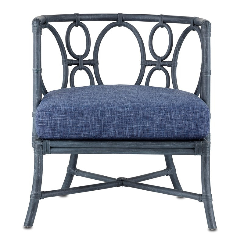 Currey And Company Tegal Finn Navy Chair