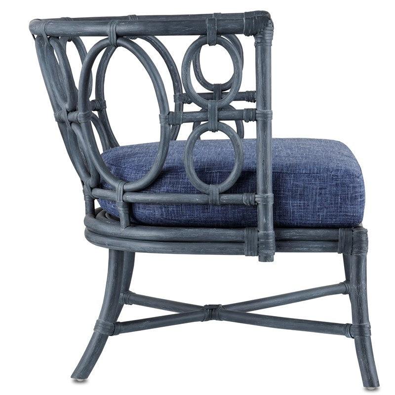 Currey And Company Tegal Finn Navy Chair
