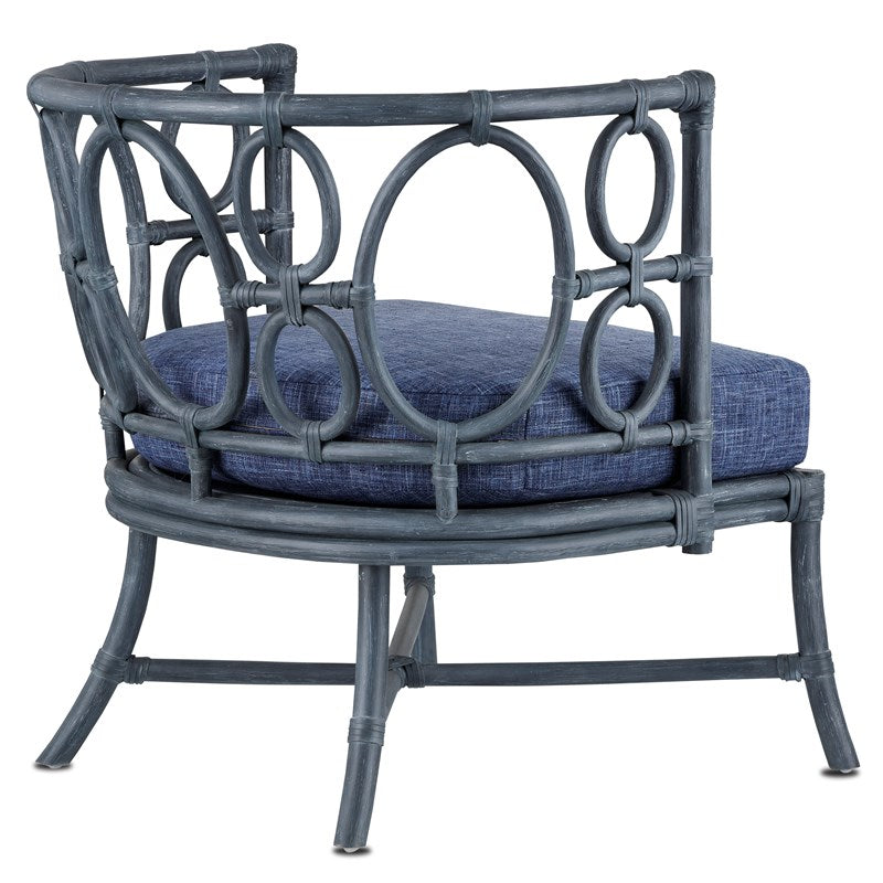 Currey And Company Tegal Finn Navy Chair