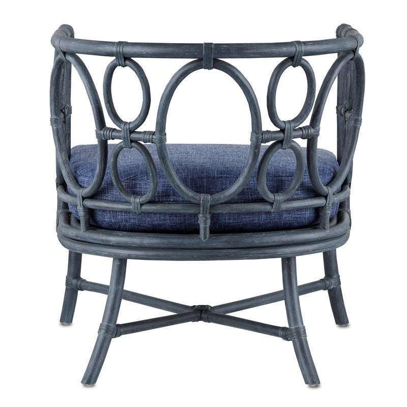 Currey And Company Tegal Finn Navy Chair