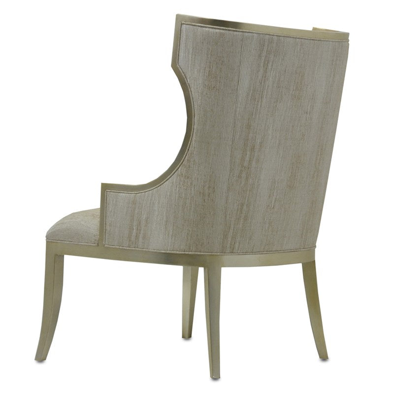 Currey And Company Garson Silver Linen Chair