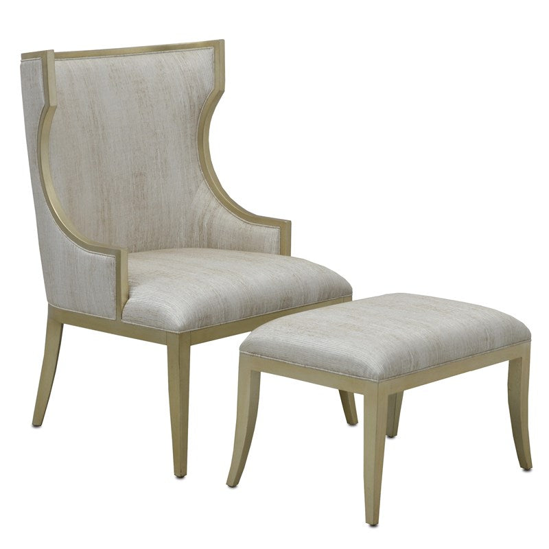Currey And Company Garson Silver Linen Chair