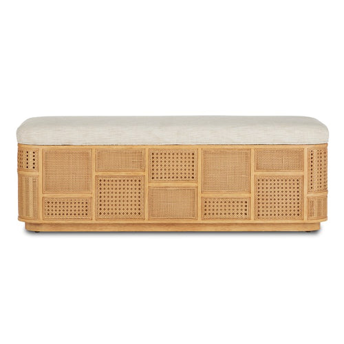 Currey And Company Anisa Natural Parchment Storage Bench