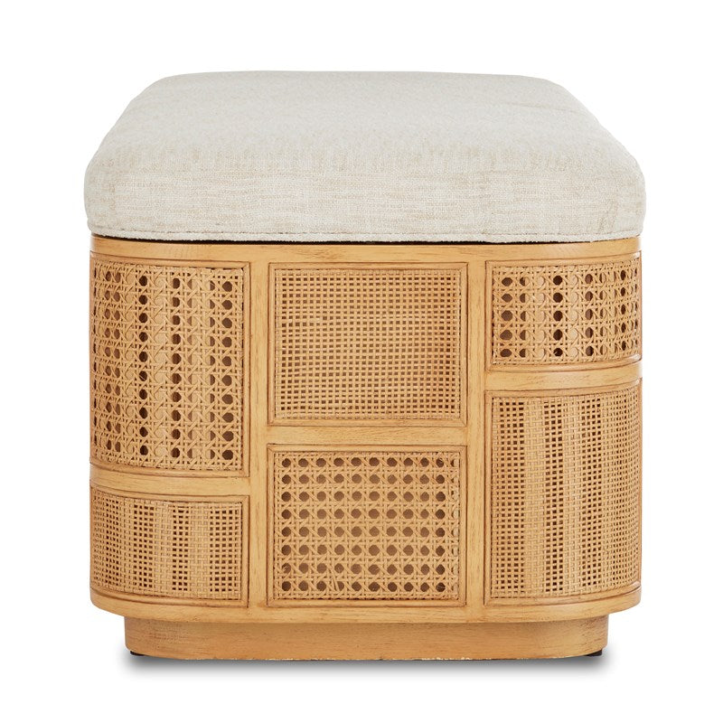 Currey And Company Anisa Natural Parchment Storage Bench