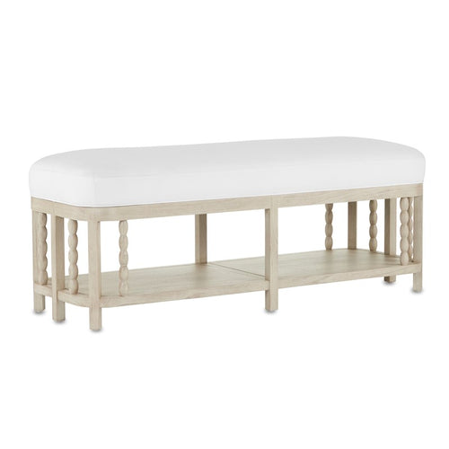Currey And Company Norene Muslin Bench