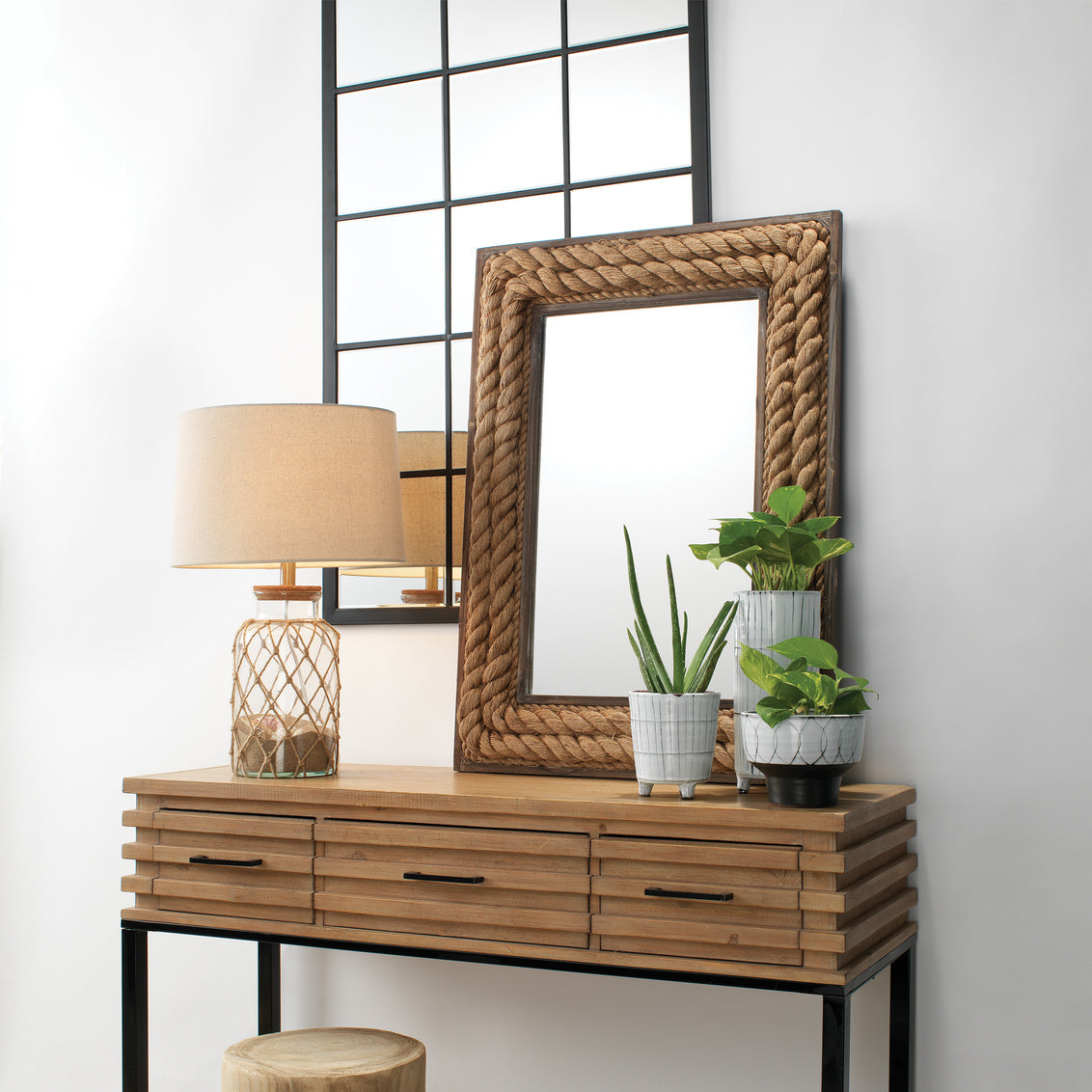 Tribecca Mirror In Black Metal & Beveled Glass Lifestyle by JY