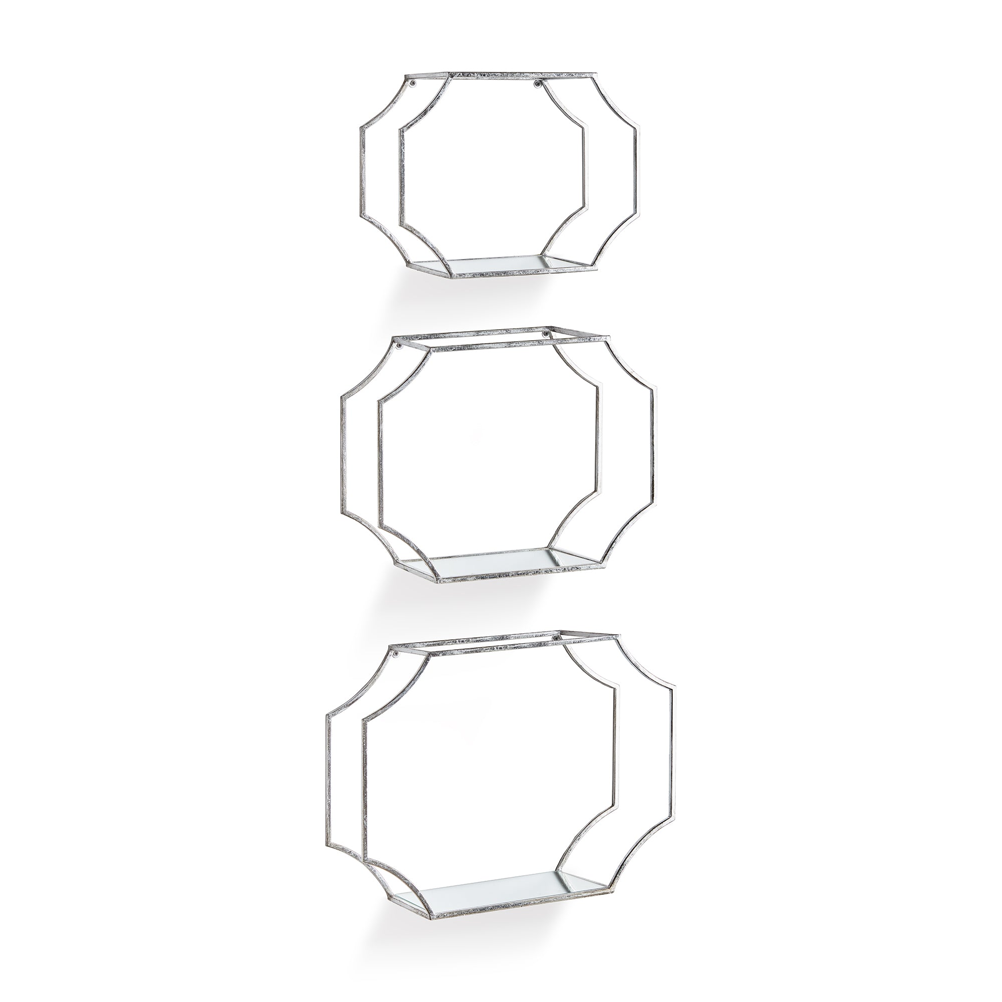 Napa Home And Garden Hudson Mirrored Wall Shelves St/3