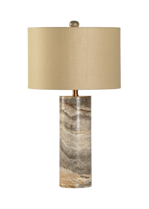 Chelsea House Gray Marble Column Lamp