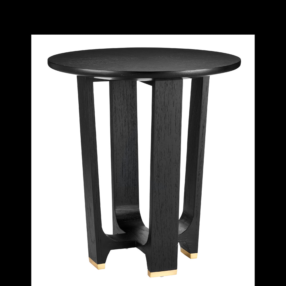 Currey & Company 22" Blake Black Mindi Wood Accent Table