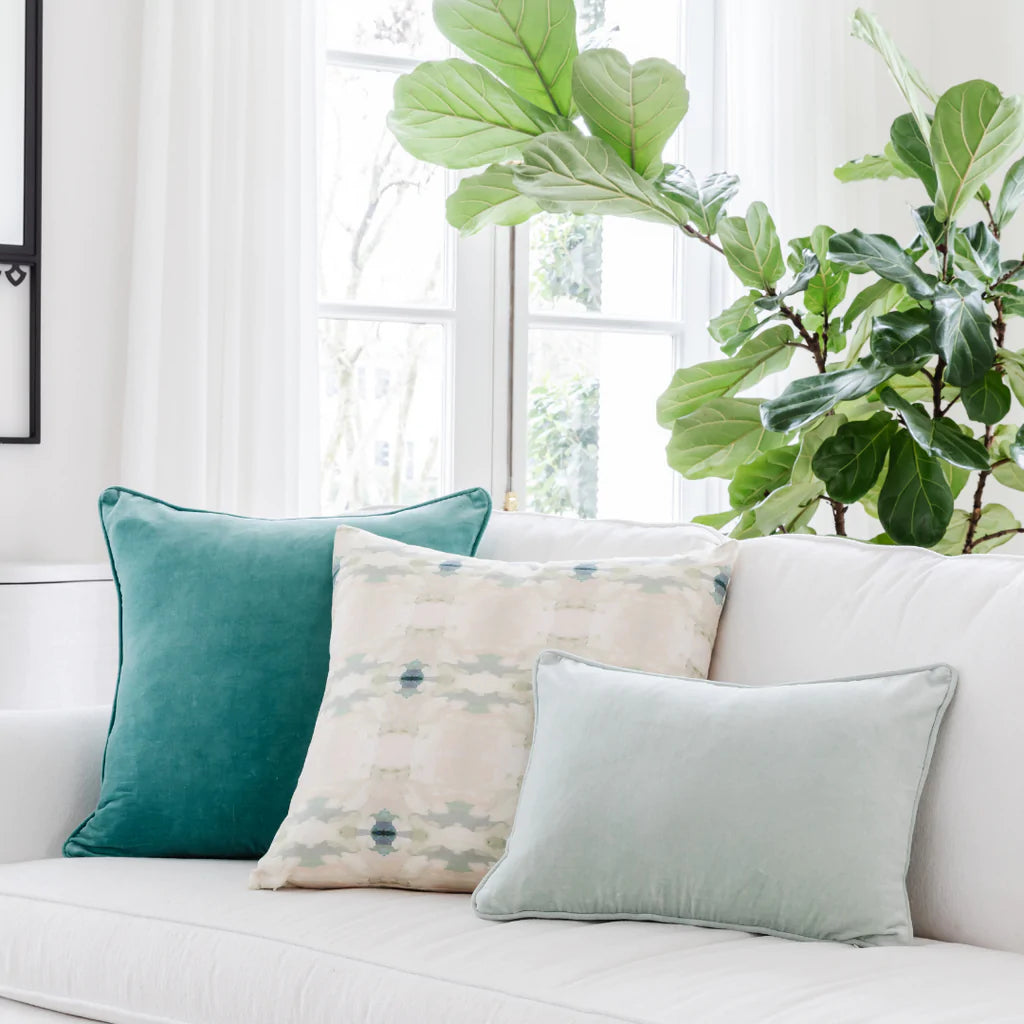 Laura Park Teal Blue Velvet Pillow