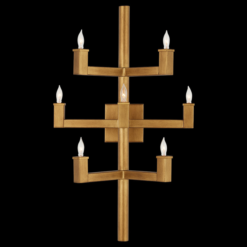 Currey & Company Andre Brass 7 Light Wall Sconce