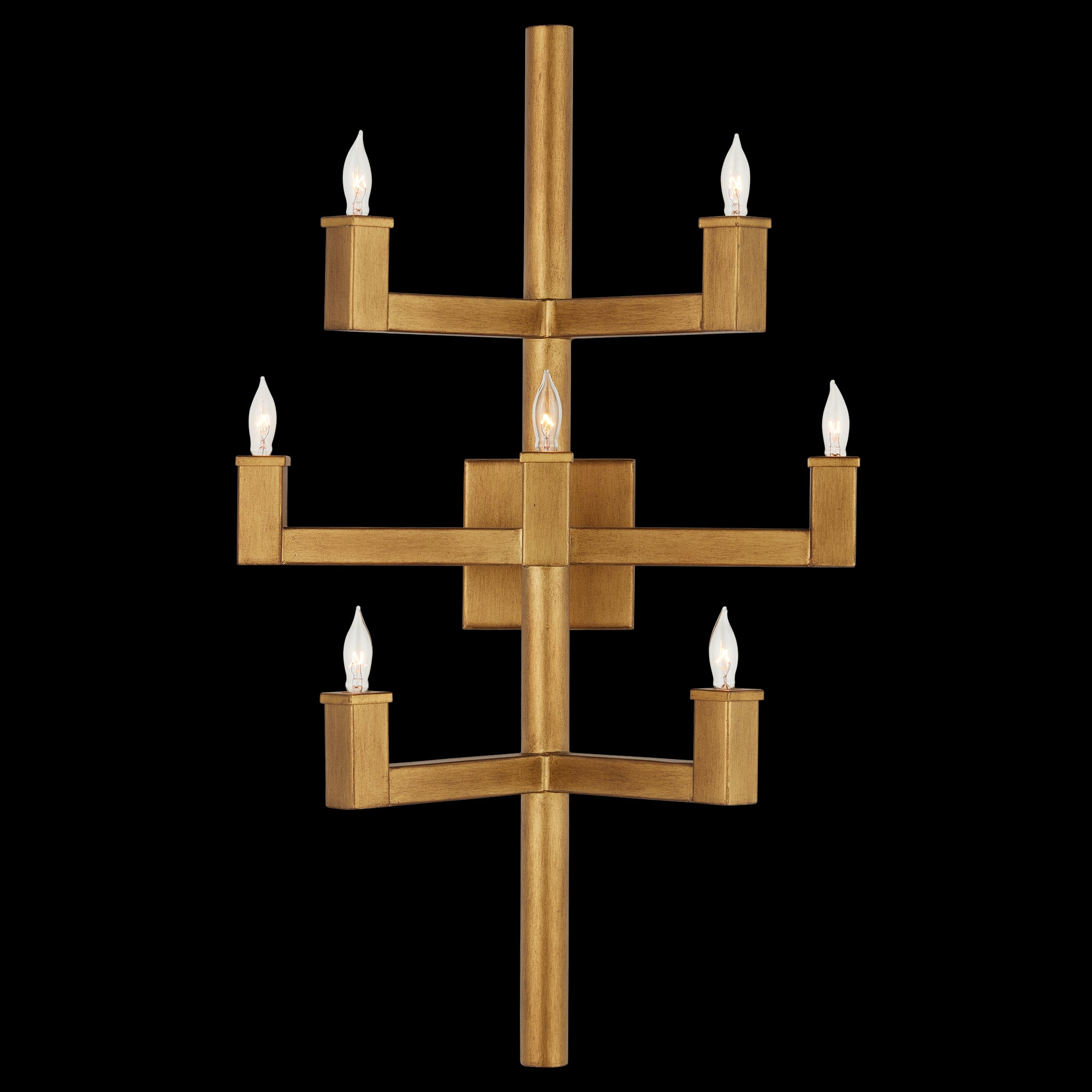 Currey & Company Andre Brass 7 Light Wall Sconce