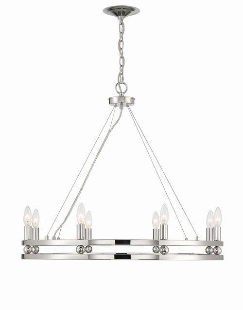 Lumanity Ashland 8 Light Statement Round Nickel Chandelier