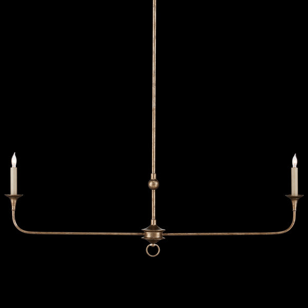 Currey & Company Nottaway 40" Bronze 2 Light Linear Chandelier