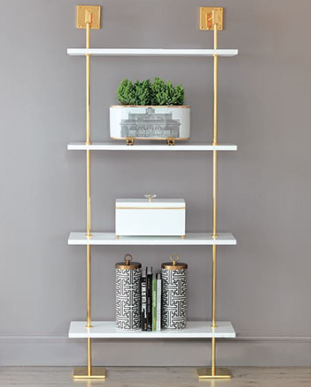 Marais 3-Tier White and Gold Shelf by Port 68