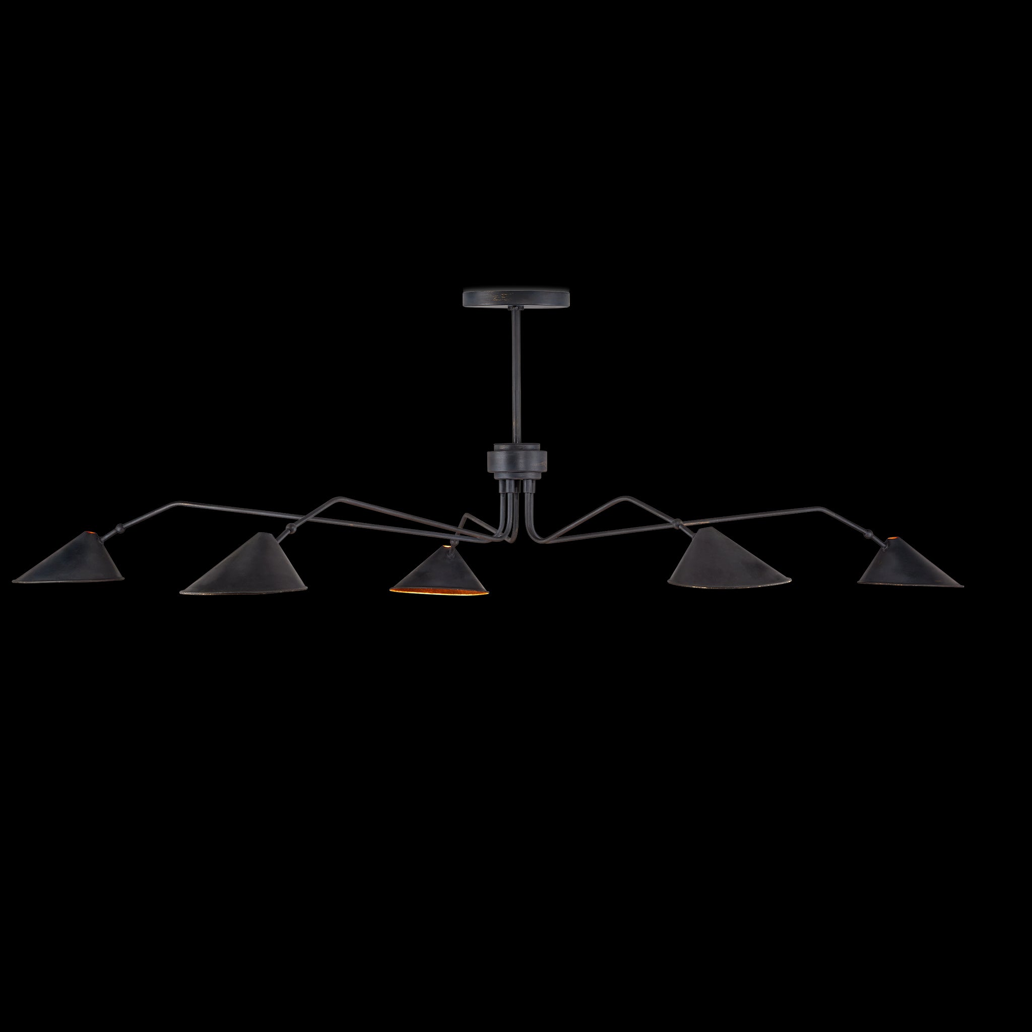 Currey & Company Serpa 81" Black 5 Light Chandelier