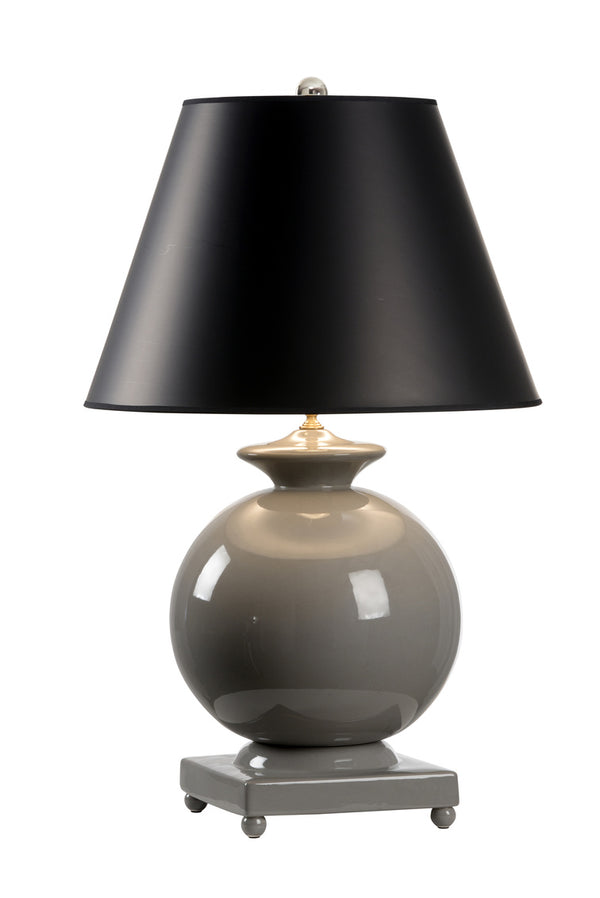 Chelsea House Opus Round Ceramic Lamp in Grey