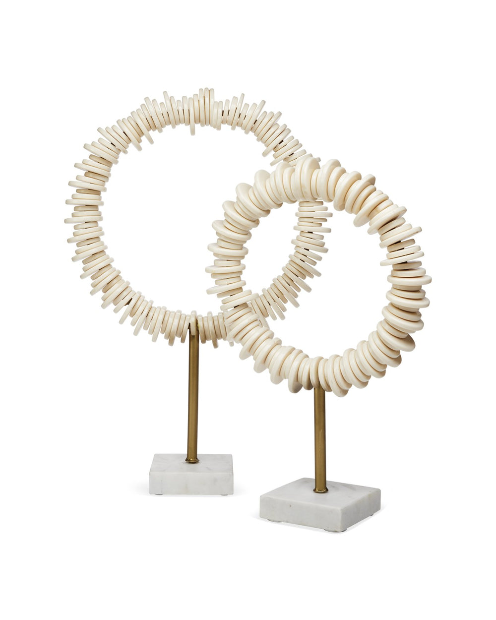 Jamie Young Arena Ring Sculptures (Set Of 2) In Cream Resin