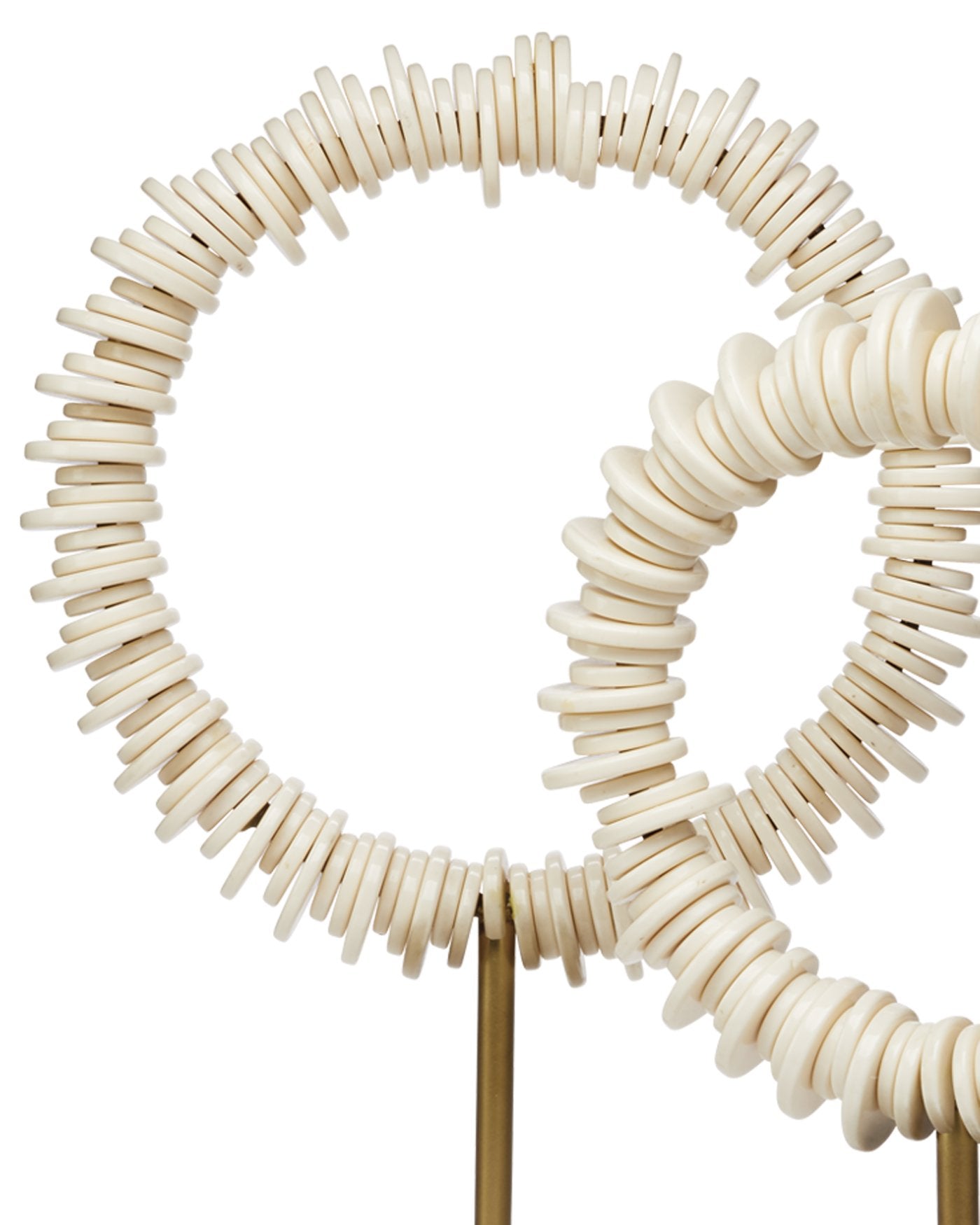 Jamie Young Arena Ring Sculptures (Set Of 2) In Cream Resin