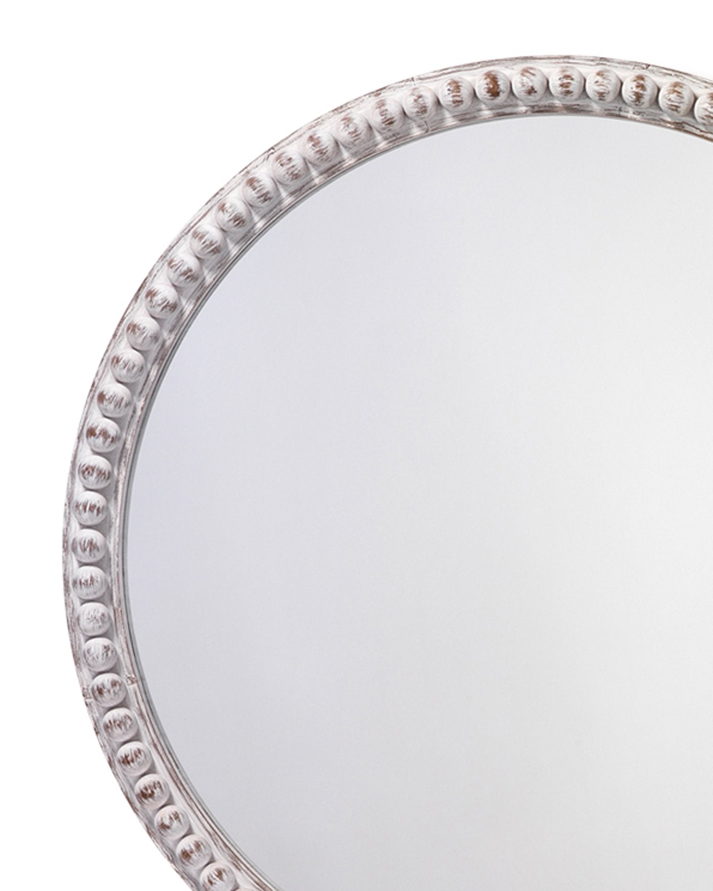 Jamie Young Audrey Beaded Mirror In White Wood