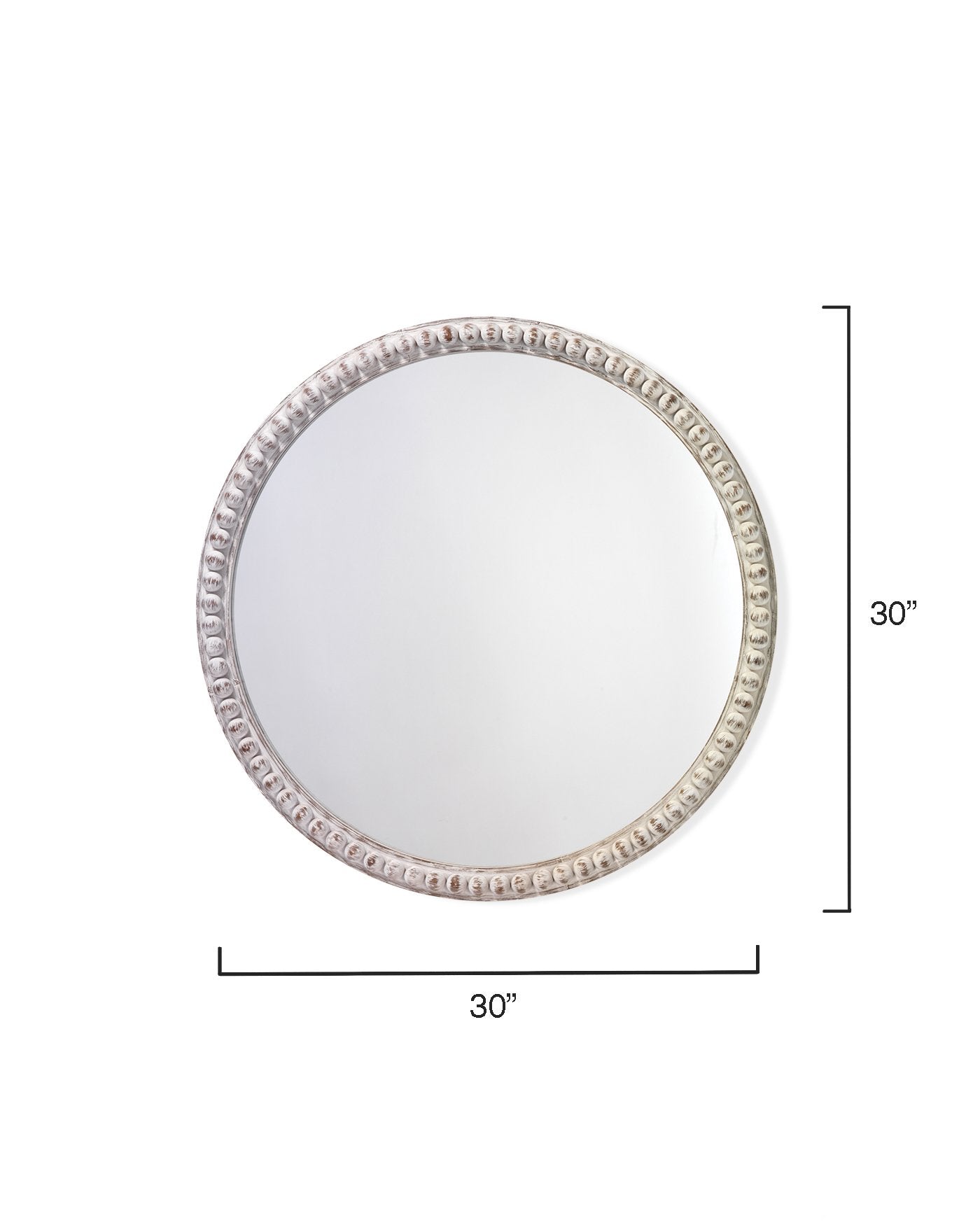 Jamie Young Audrey Beaded Mirror In White Wood