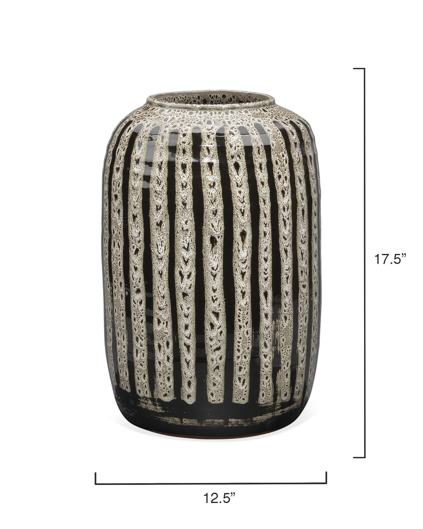 Jamie Young Barnaby Vase In Beige & Black Ceramic