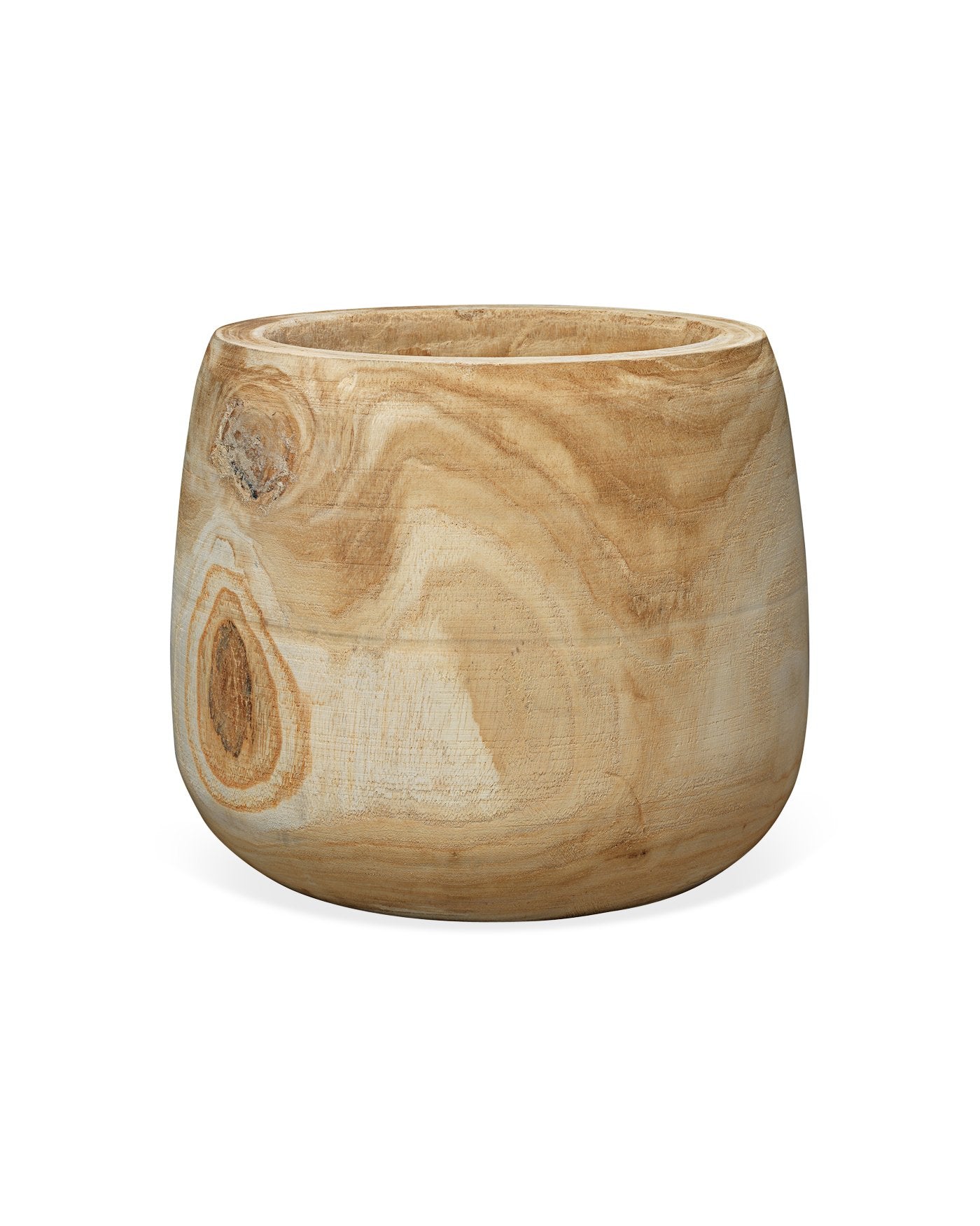 Jamie Young Brea Wooden Vase In Natural Wood
