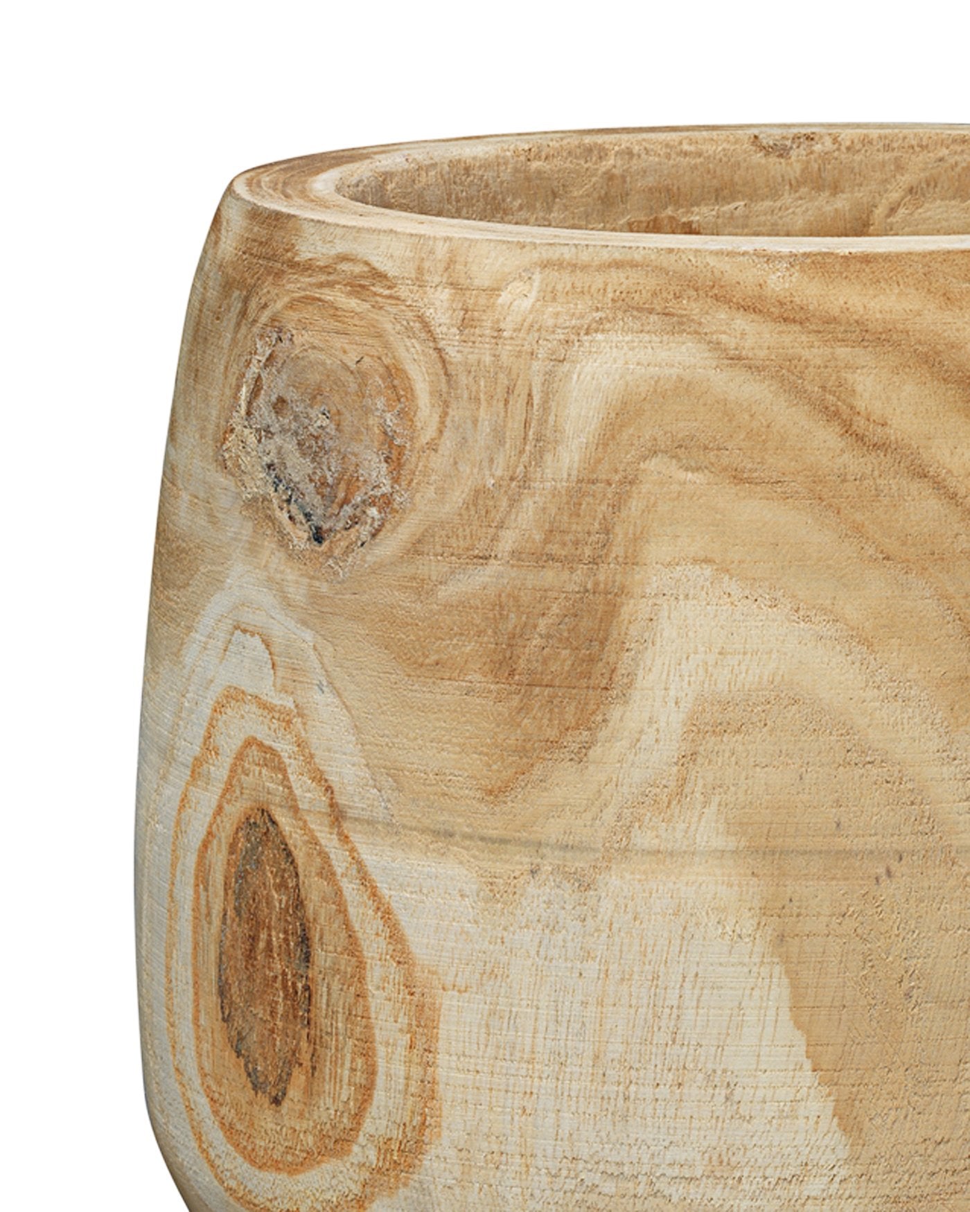 Jamie Young Brea Wooden Vase In Natural Wood