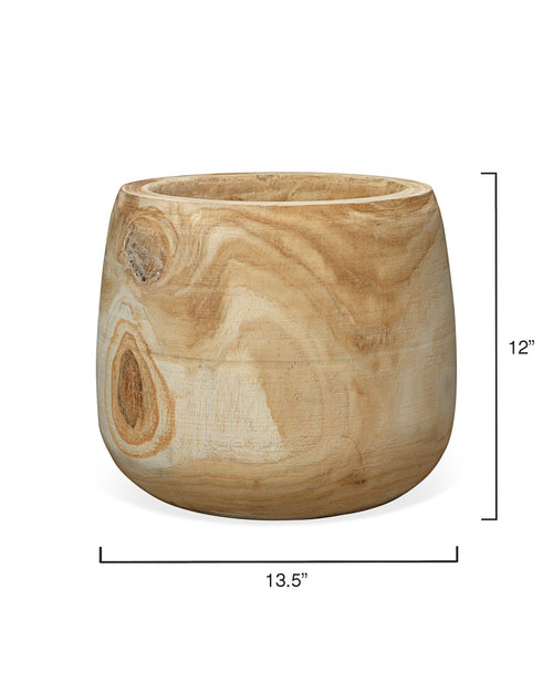 Jamie Young Brea Wooden Vase In Natural Wood