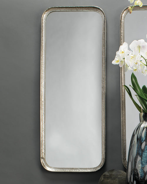 Jamie Young Capital Mirror In Silver Leaf Metal