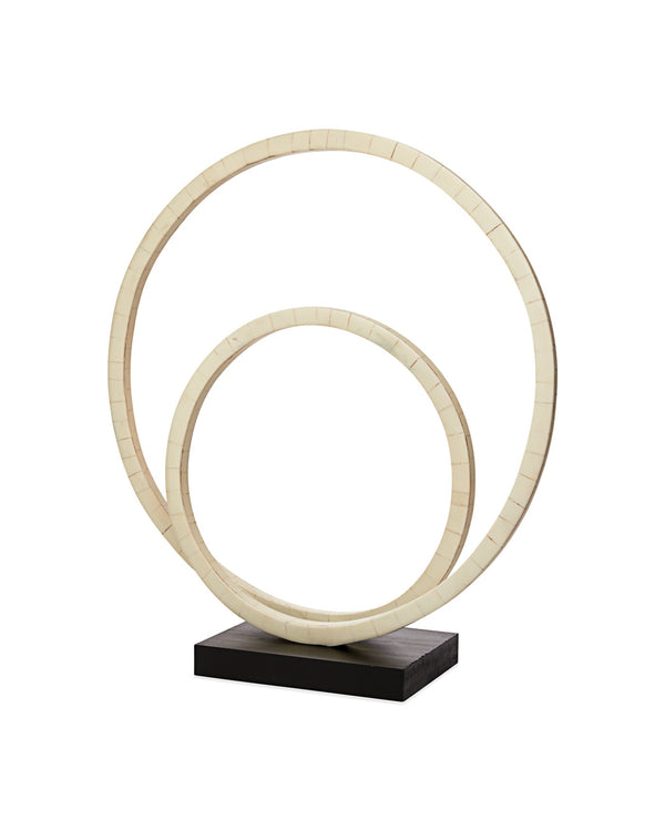 Jamie Young Helix Double Ring Sculpture In Natural Bone