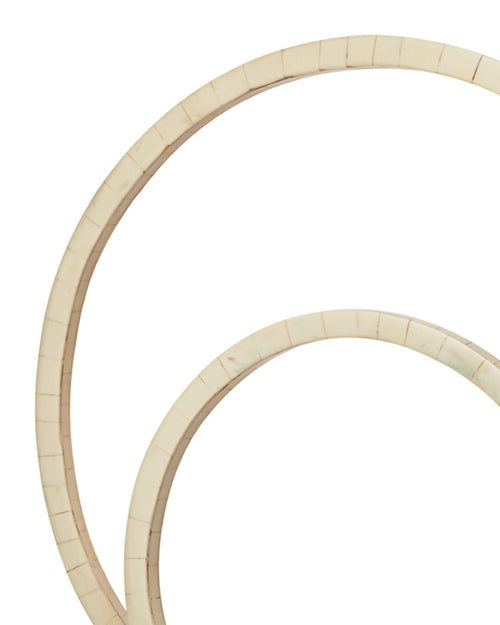 Jamie Young Helix Double Ring Sculpture In Natural Bone