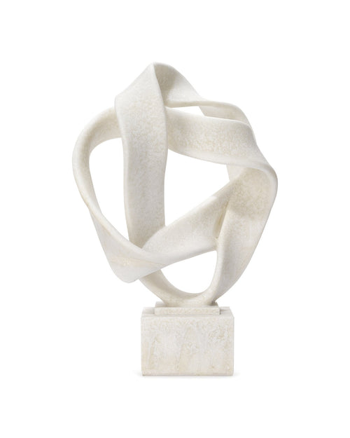 Jamie Young Intertwined Object On Stand In Off White Resin