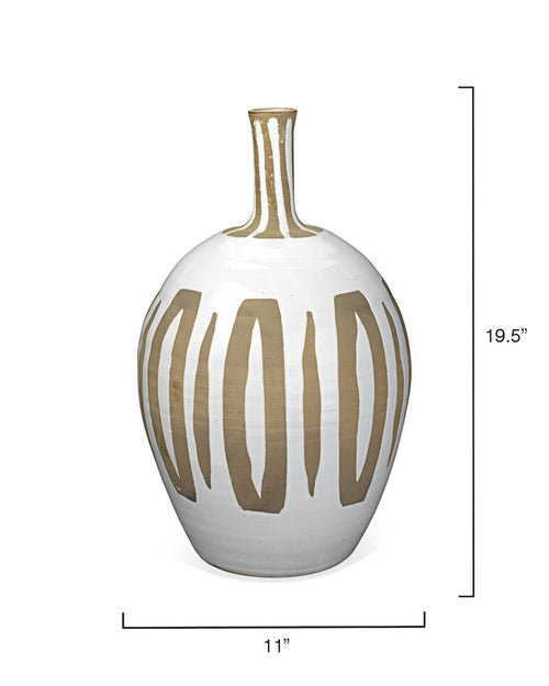 Jamie Young Kindred Vase In Beige And White Ceramic