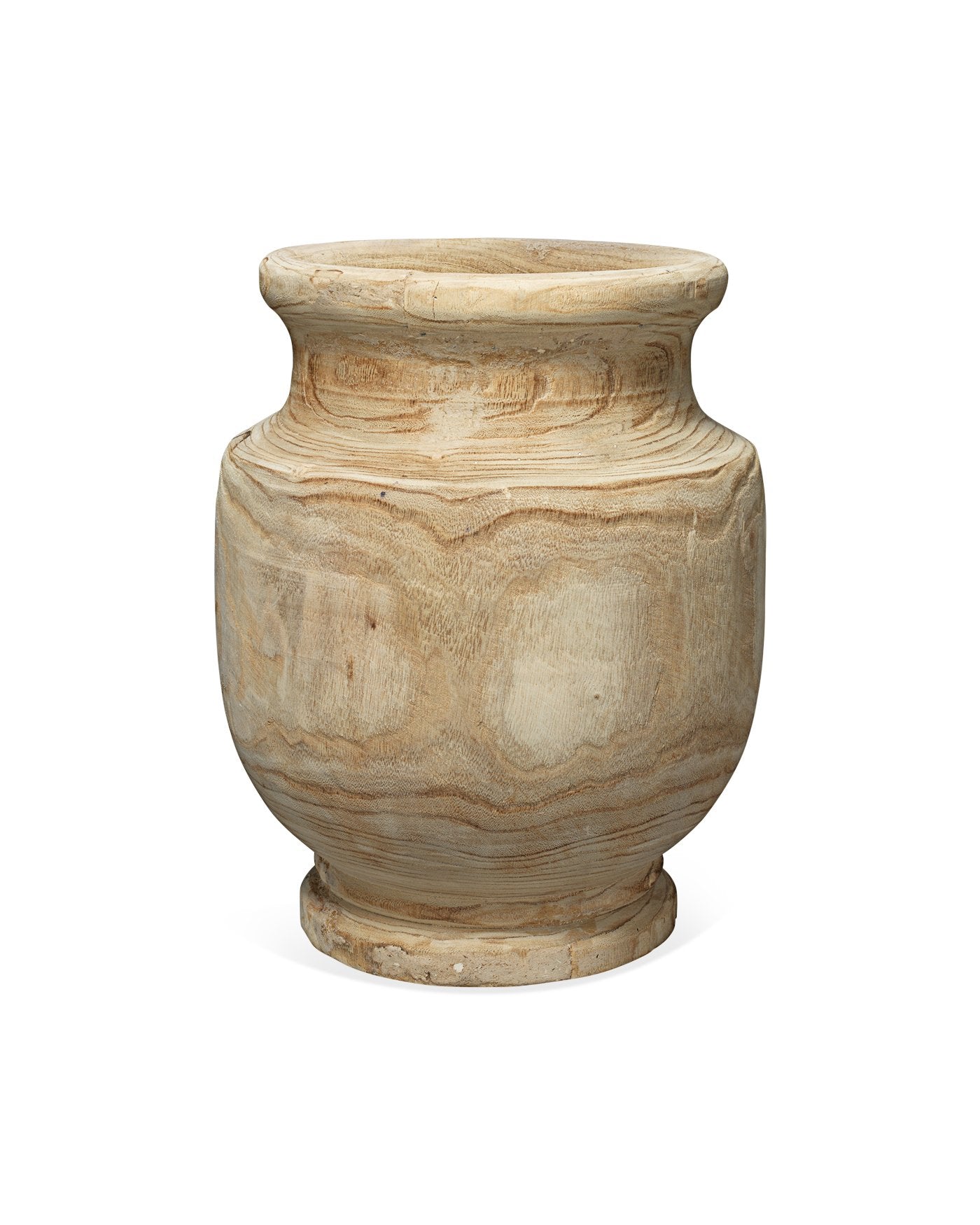 Jamie Young Laguna Wooden Vase In Natural Wood