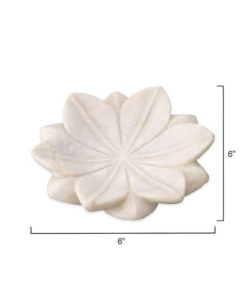Jamie Young Small Lotus Plates In White Marble (Set Of 3)