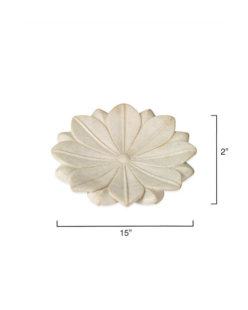 Jamie Young Large Lotus Plate In White Marble
