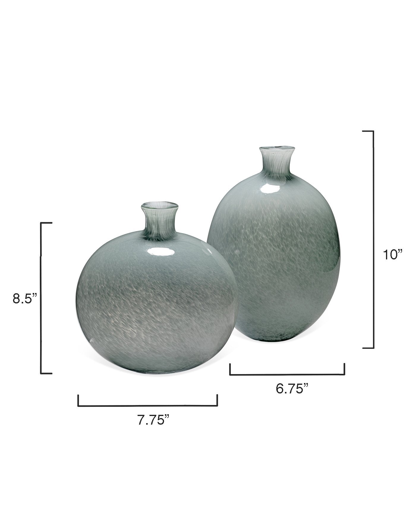 Jamie Young Minx Decorative Vases In Grey Glass (Set Of 2)