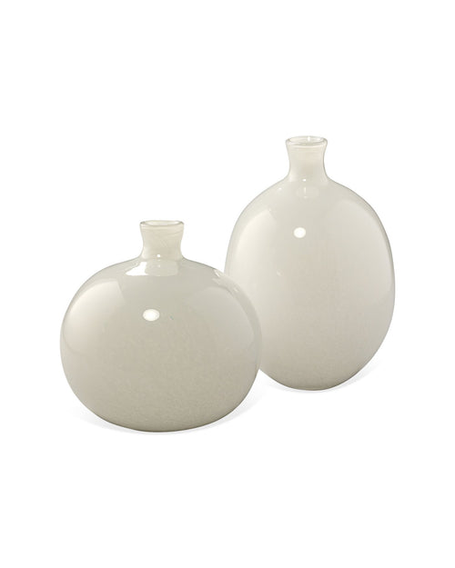 Jamie Young Minx Vases In White Glass (Set Of 2)