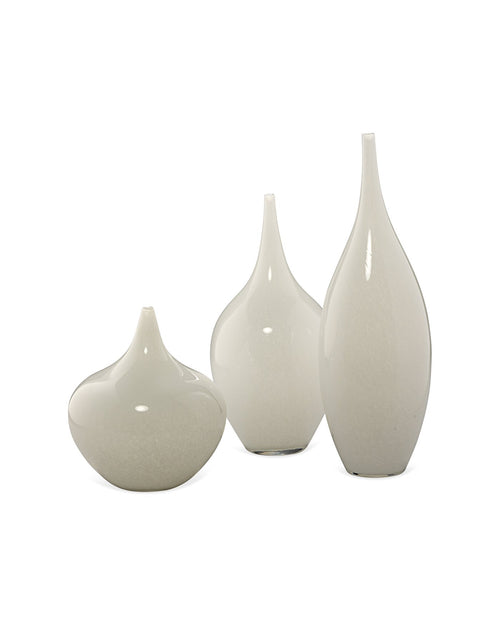 Jamie Young Nymph Vases In White Glass (Set Of 3)