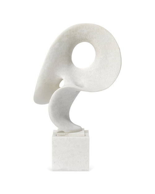 Jamie Young Obscure Object On Stand In Off White Resin