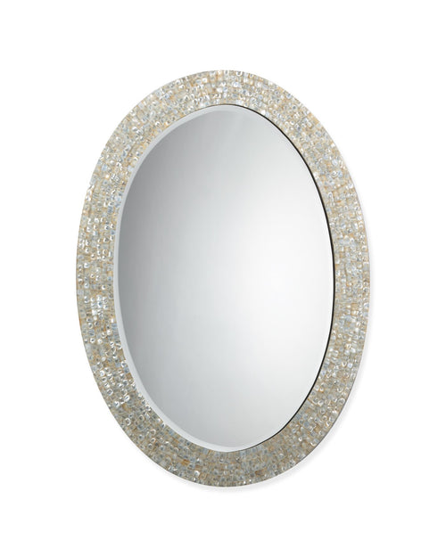 Jamie Young Large Oval Mirror In Mother Of Pearl