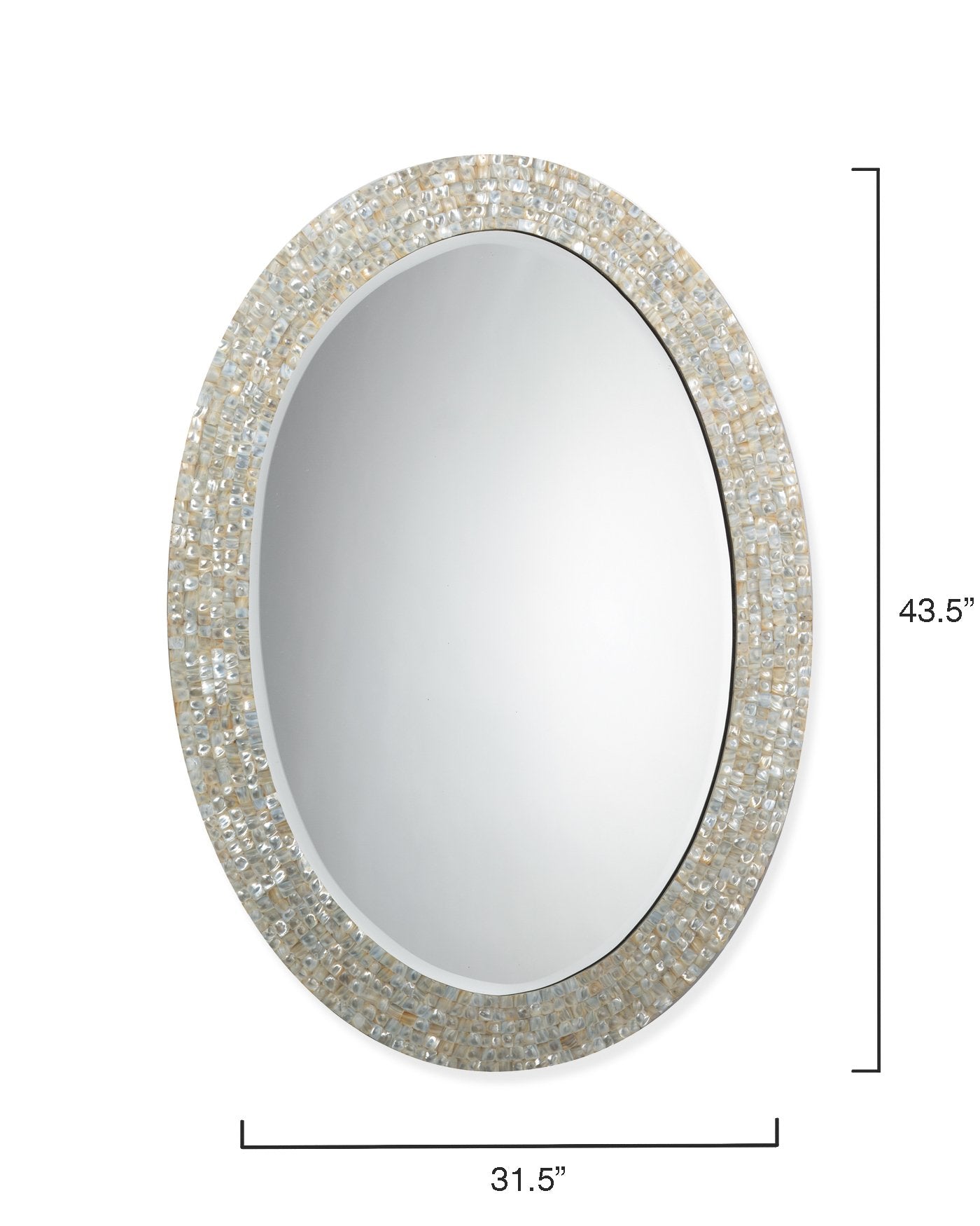 Jamie Young Large Oval Mirror In Mother Of Pearl