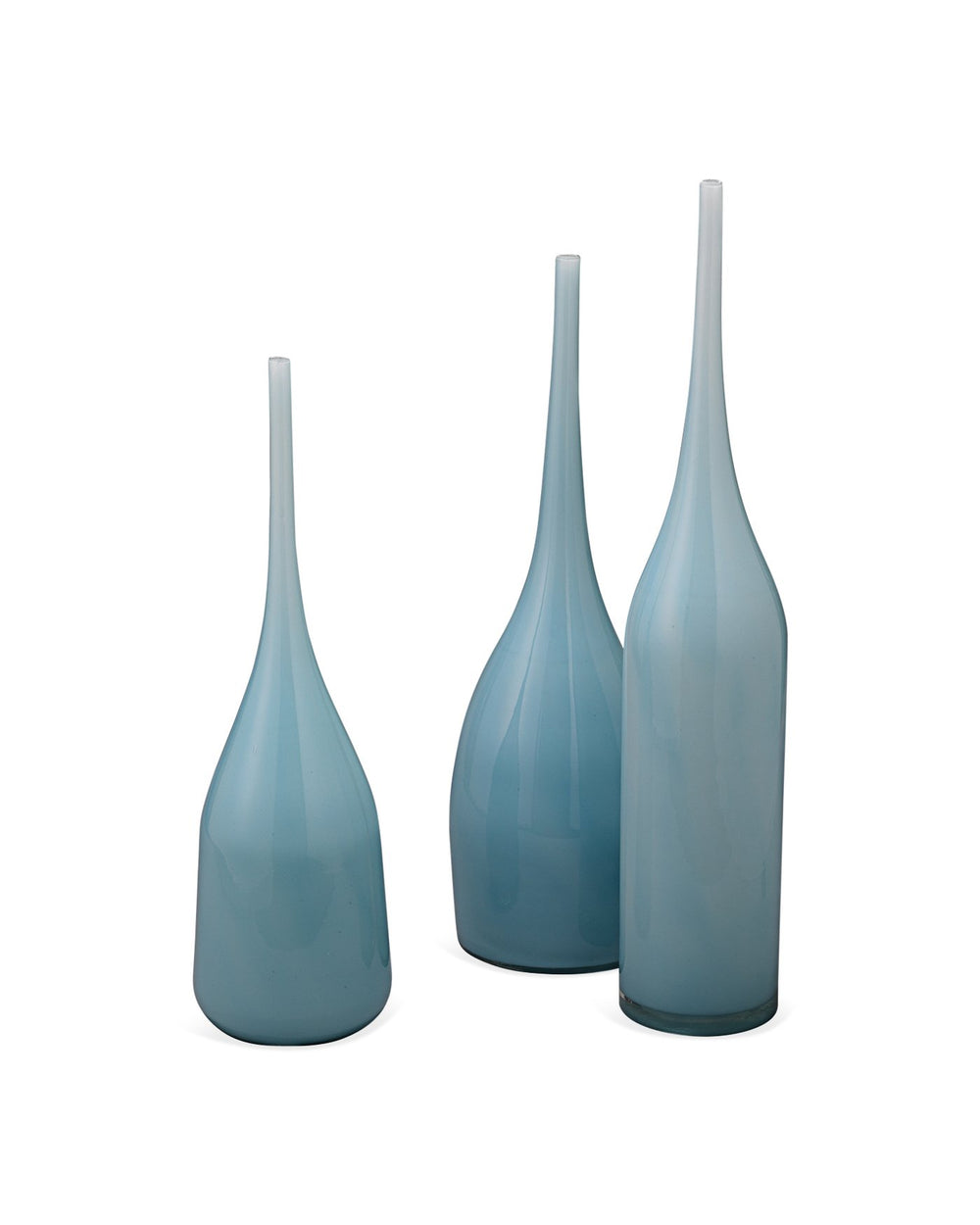 Jamie Young Pixie Decorative Vases In Periwinkle Blue Glass (Set Of 3)