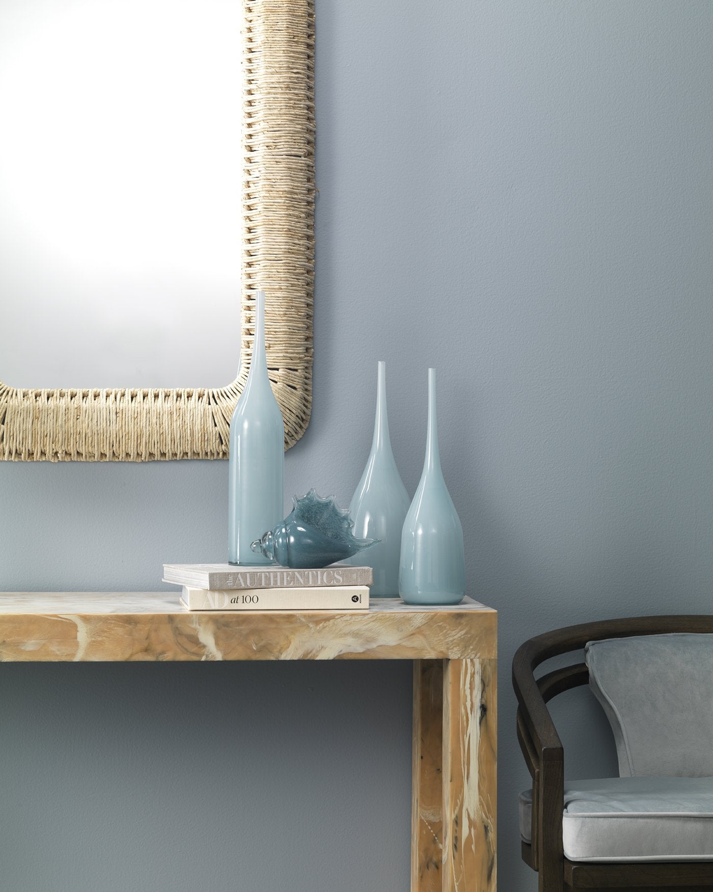 Jamie Young Pixie Decorative Vases In Periwinkle Blue Glass (Set Of 3)