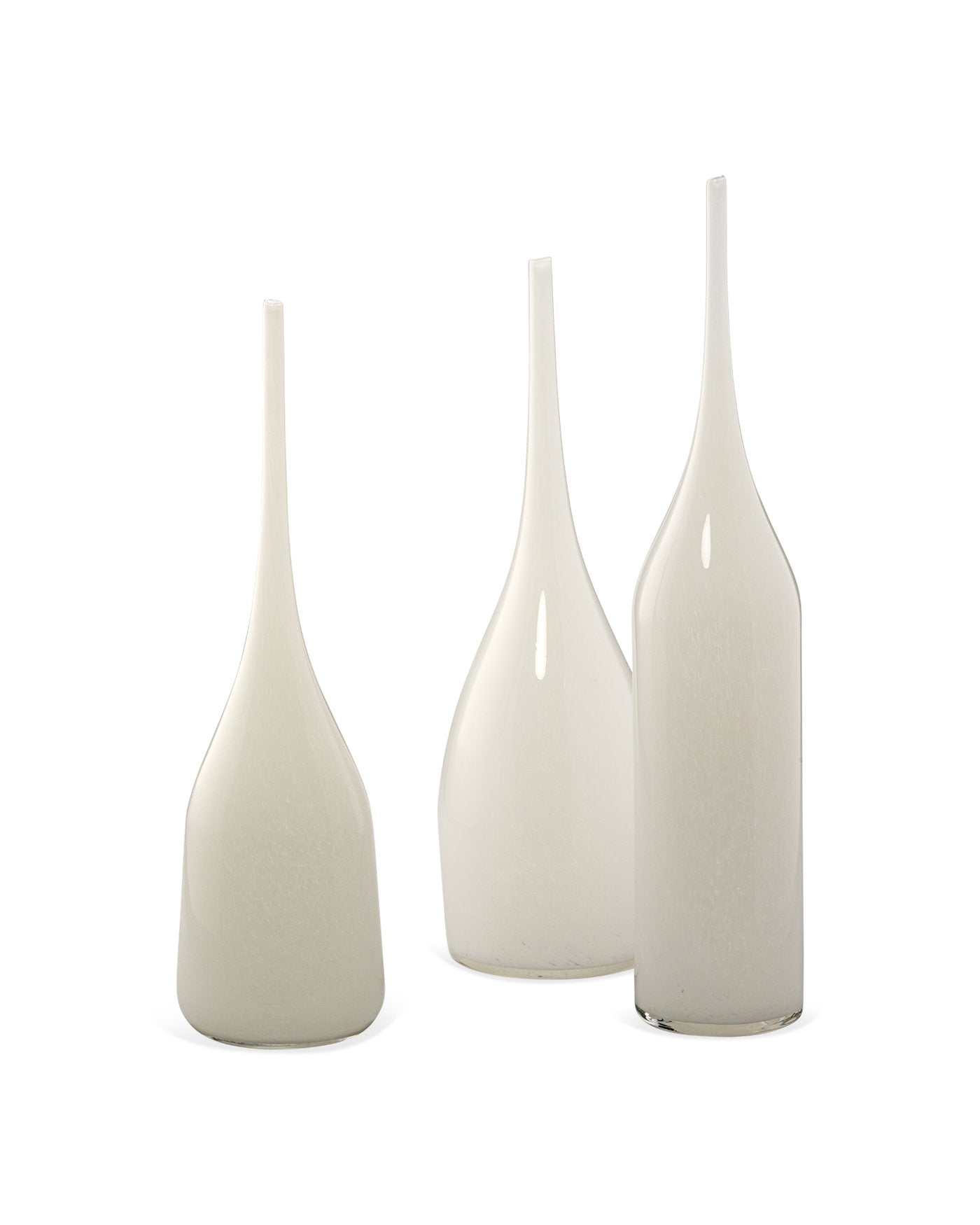 Jamie Young Pixie Vases In White Glass (Set Of 3)