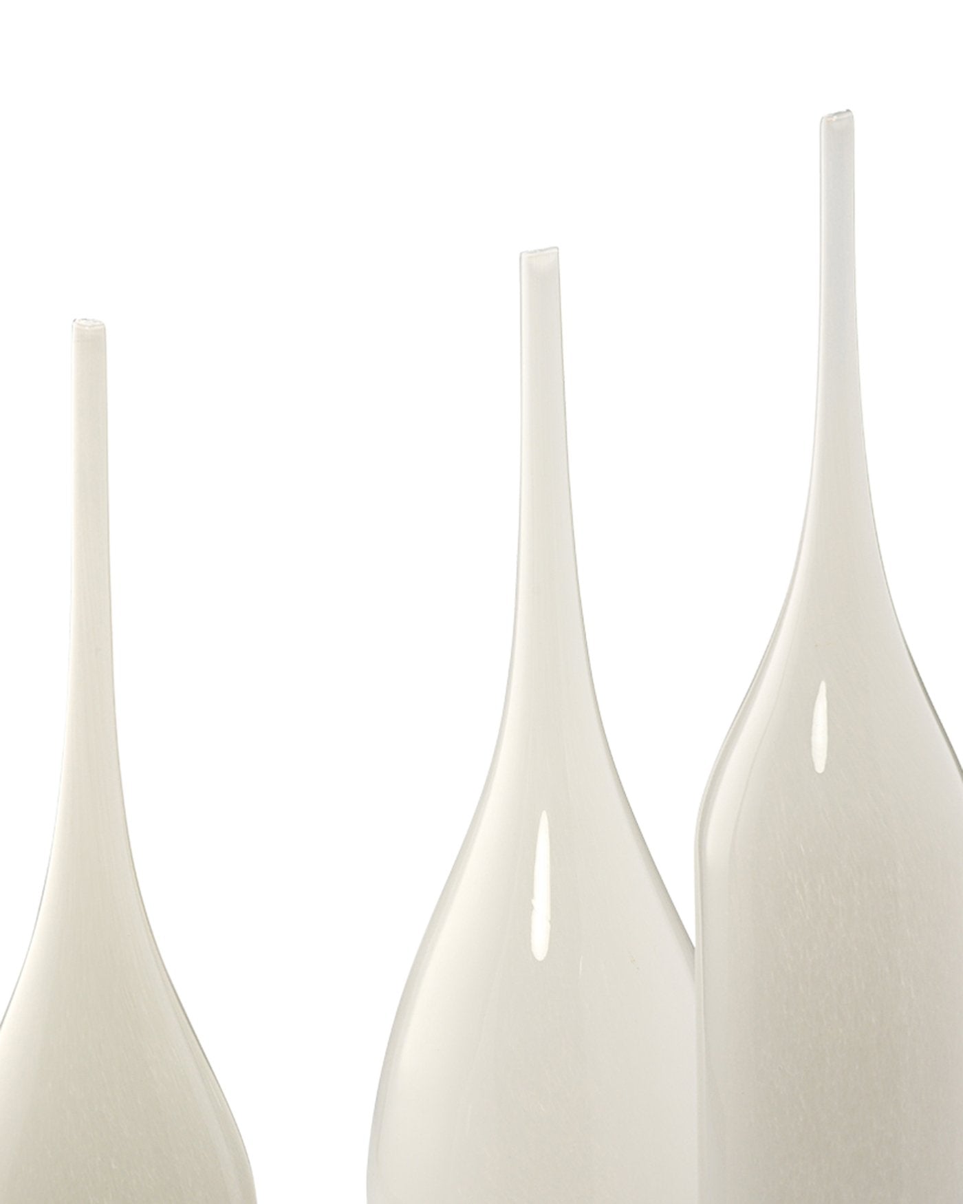 Jamie Young Pixie Vases In White Glass (Set Of 3)