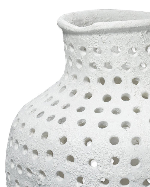 Jamie Young Porous Vase In Matte White