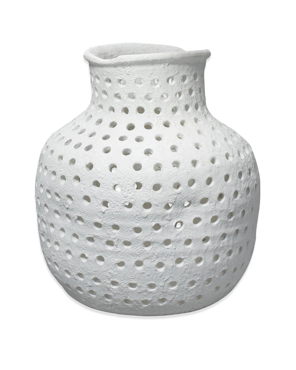 Jamie Young Porous Vase In Matte White