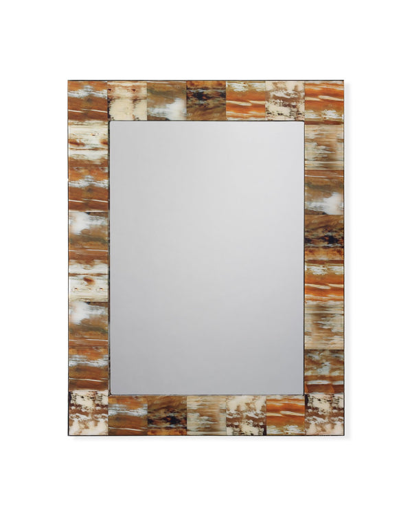 Jamie Young Medium Rectangle Mirror In Natural Faux Horn